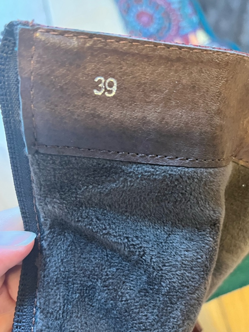 Socofy Tapestry and Leather Tall boots zip up side decorative silver buckle 39 - Picture 6 of 11
